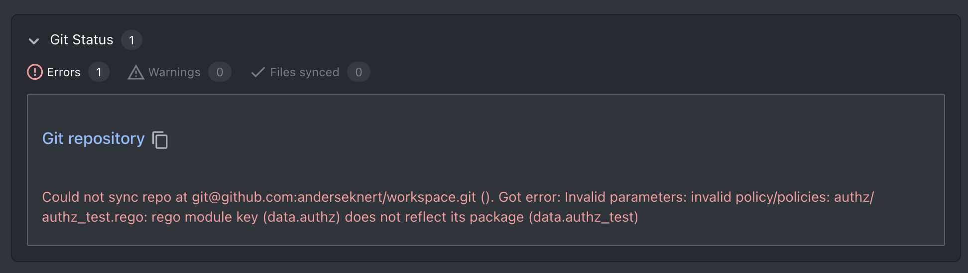 Directory / package mismatch error on import of project from git