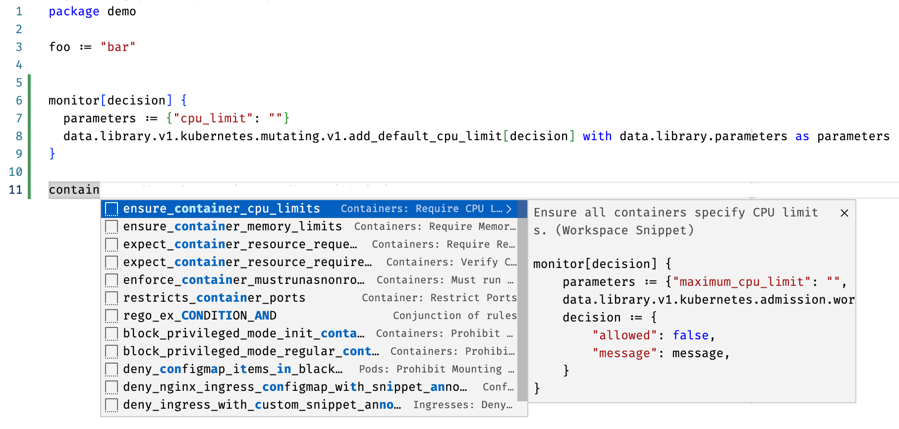 Styra VS Code Tools Kubernetes Example